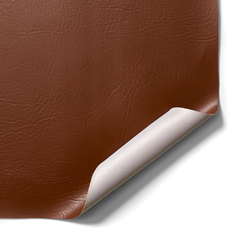 Vinyl Craft Fabric - 54 Inch Faux Leather Upholstery Material - Chestnut