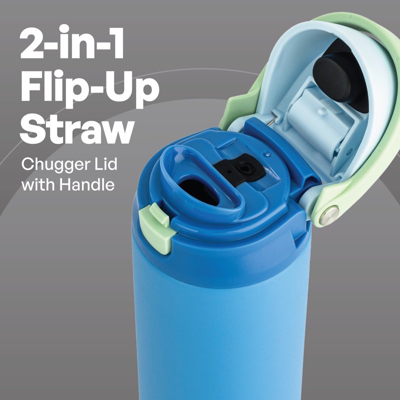 24oz Stainless Steel 2-in-1 Water Bottle with Straw & Chug Lid - Blue