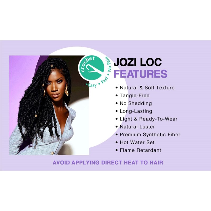 18-Inch Jozi Locs Crochet Hair Extensions - Soft Synthetic Faux Locs