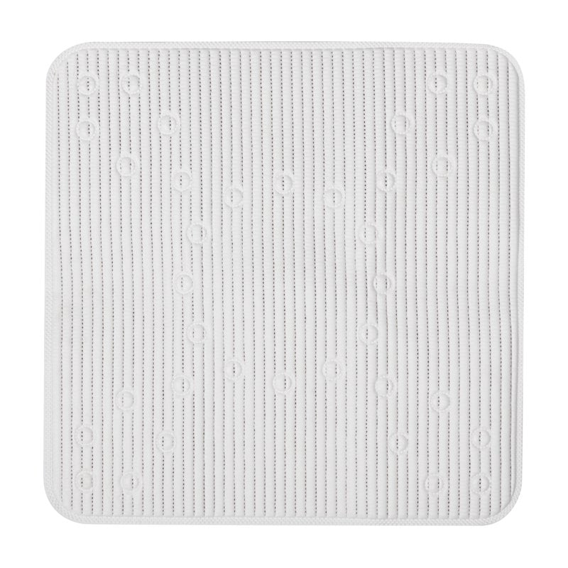 4 Pack White Foam Cushioned Shower Mat with Suction Cups - 21x21 Inches - Variation of THIS listing 4