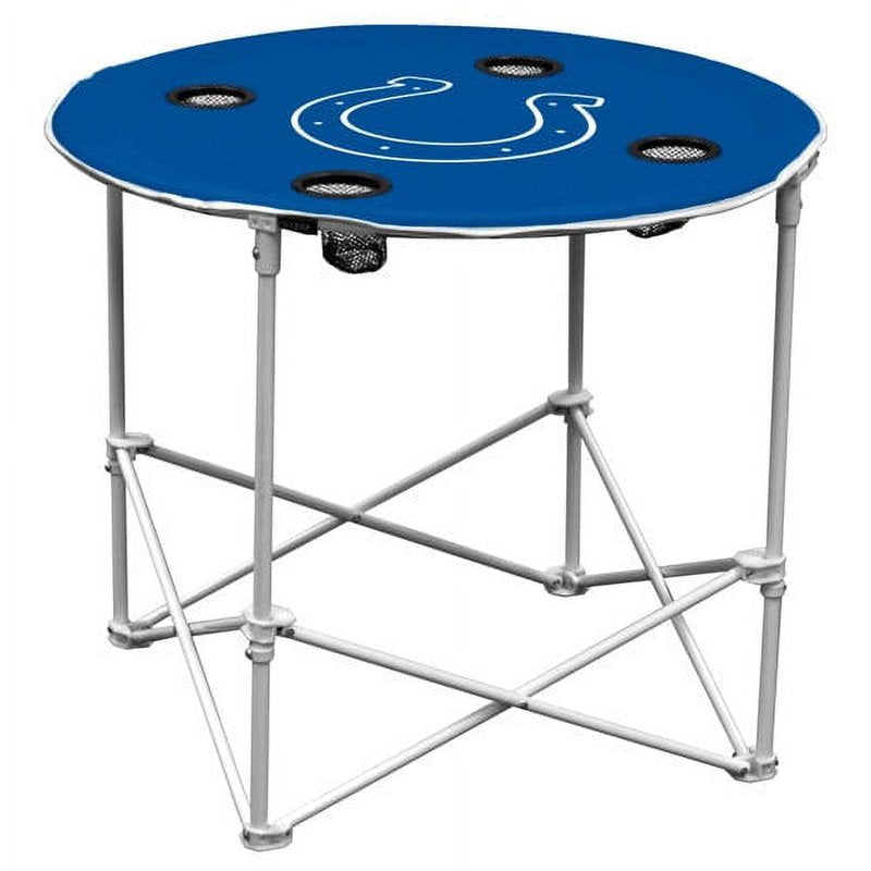 Collapsible Round Tailgating Table with Cup Holders - New York Giants