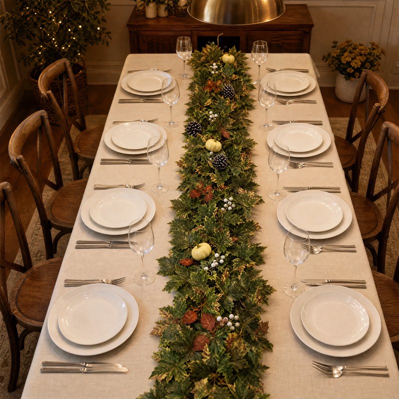 Artificial Fall Maple Leaf Garland with Pumpkins and Pine Cones - 74.8in Rattan Vines for Halloween Thanksgiving Decor