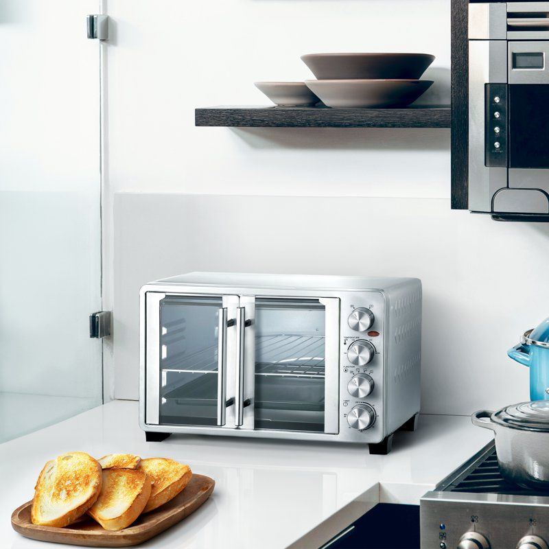 31.7 Quart French Door Countertop Oven - Stainless Steel Electric Toaster