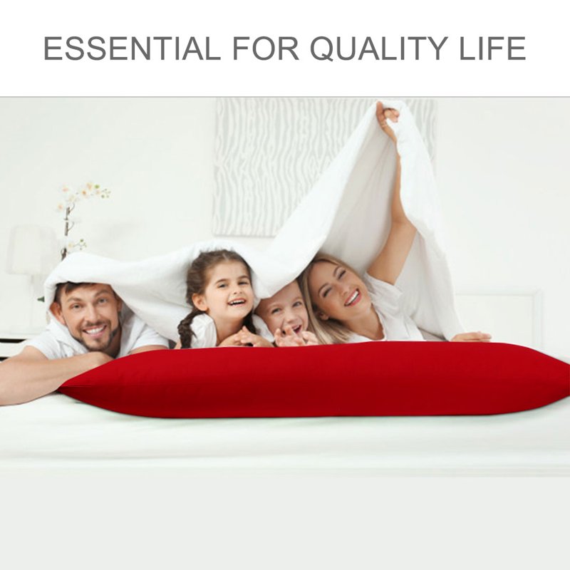 20x54 Inch Cotton Body Pillow Cover - Red, Zipper Closure, 2 Pack