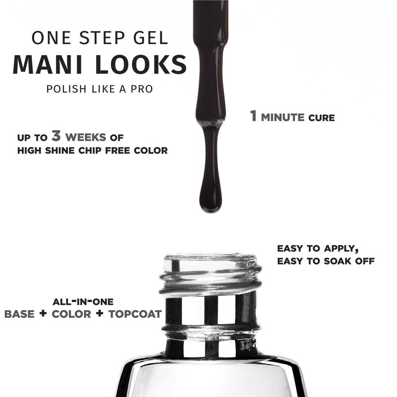 One-Step Gel Nail Polish - Oil Slick Black, 0.5 fl oz