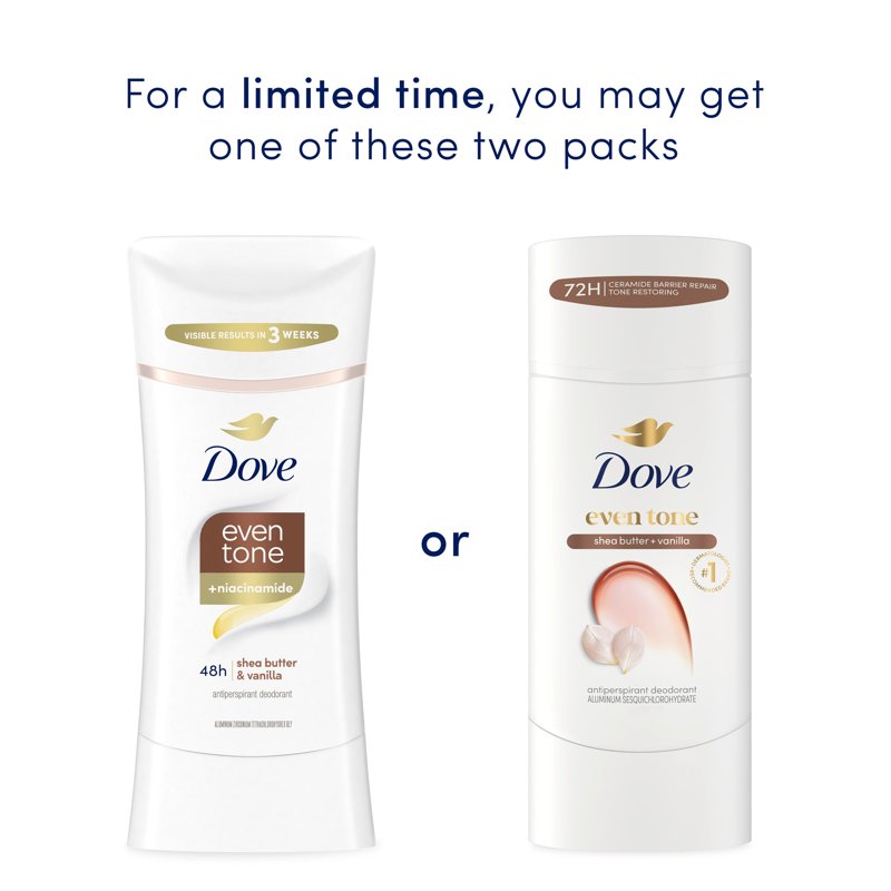 Even Tone Antiperspirant Deodorant Stick - Shea Butter & Vanilla, 2.6 oz