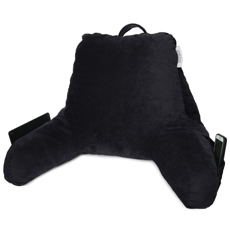 Petite Black Reading Pillow with Lap Desk & Arms - Kids & Teens Support