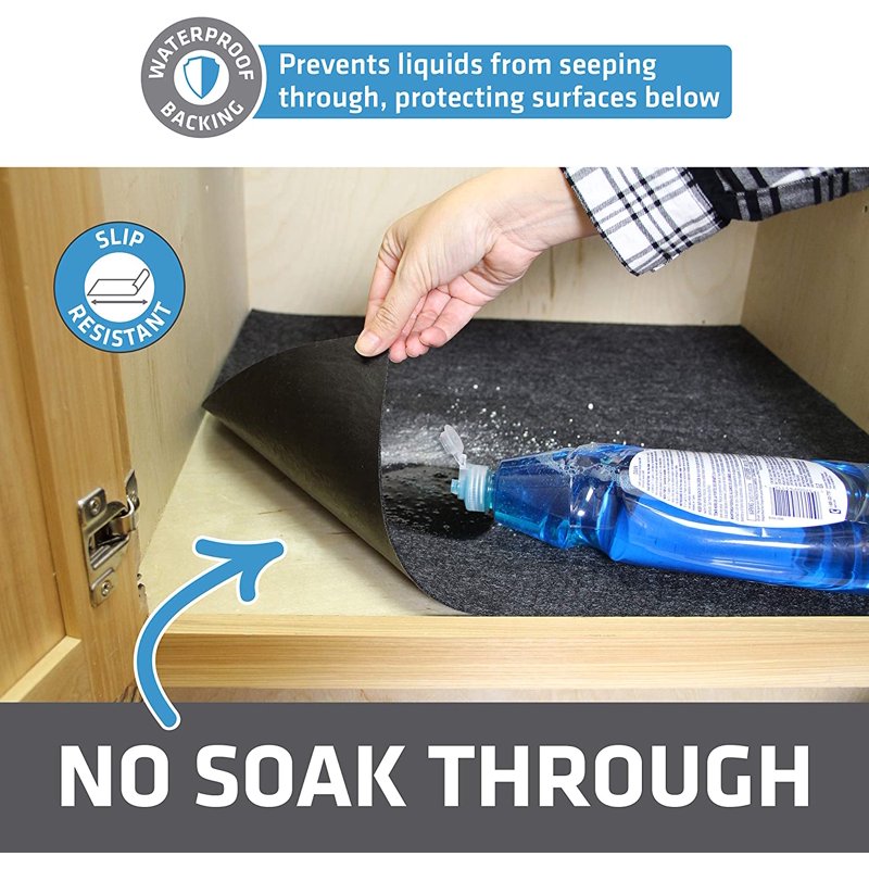 Under the Sink Mat - Waterproof Shelf Liner, 35"x24" - Single