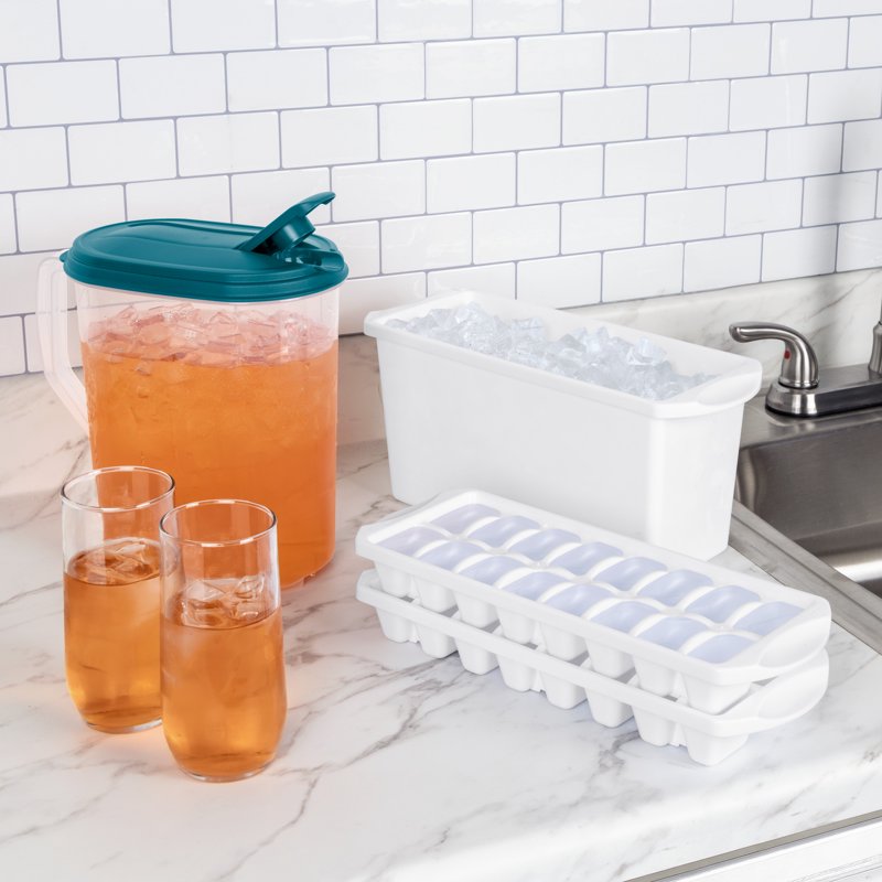 1 Gallon Oval Pitcher with Flip-Top Spout - 6 Pack, BPA-Free