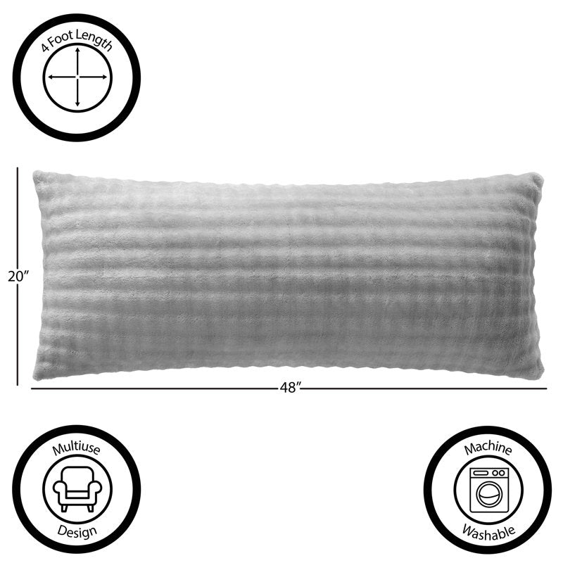 Room Revival Soft Silver Bubble Body Pillow 48x20 Inch - Cozy Lounge Cushion