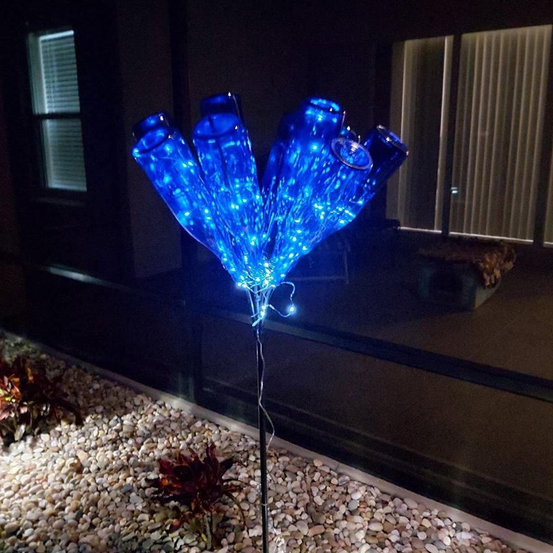 Blue 33ft Solar Fairy Lights Outdoor Waterproof 100 LED 8 Modes - 4 Pack
