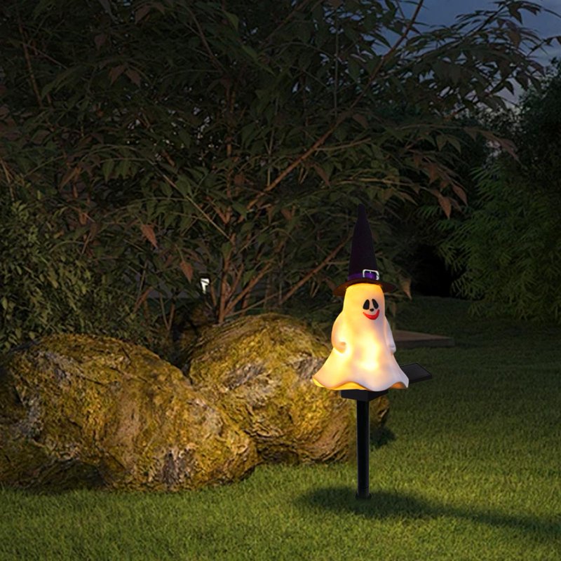 Halloween Decorations Outdoor Solar Lights - White Clear Accent, Spooky Yard Lighting