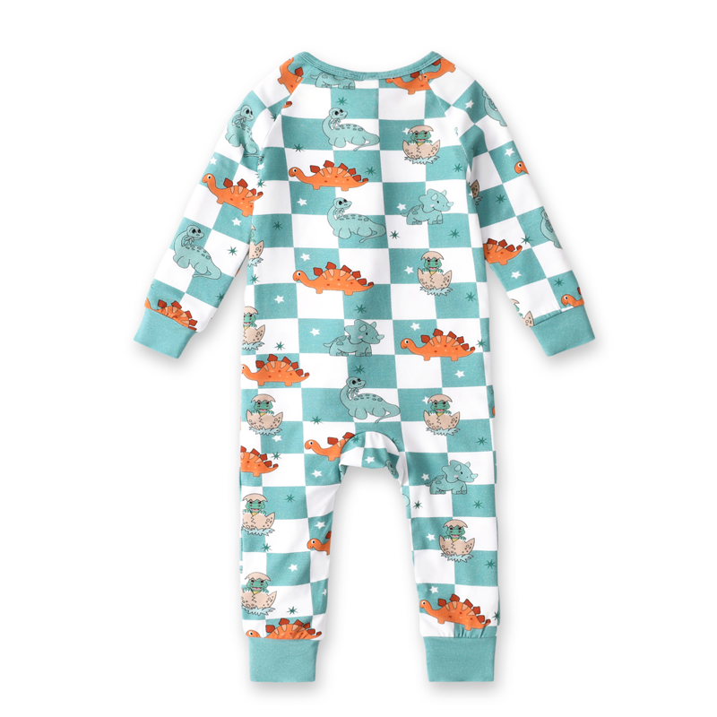 Baby Boy Pajamas 2-Pack Zip Sleep N Play Dinosaur Blue 6-9 Months - Bamboo Viscose