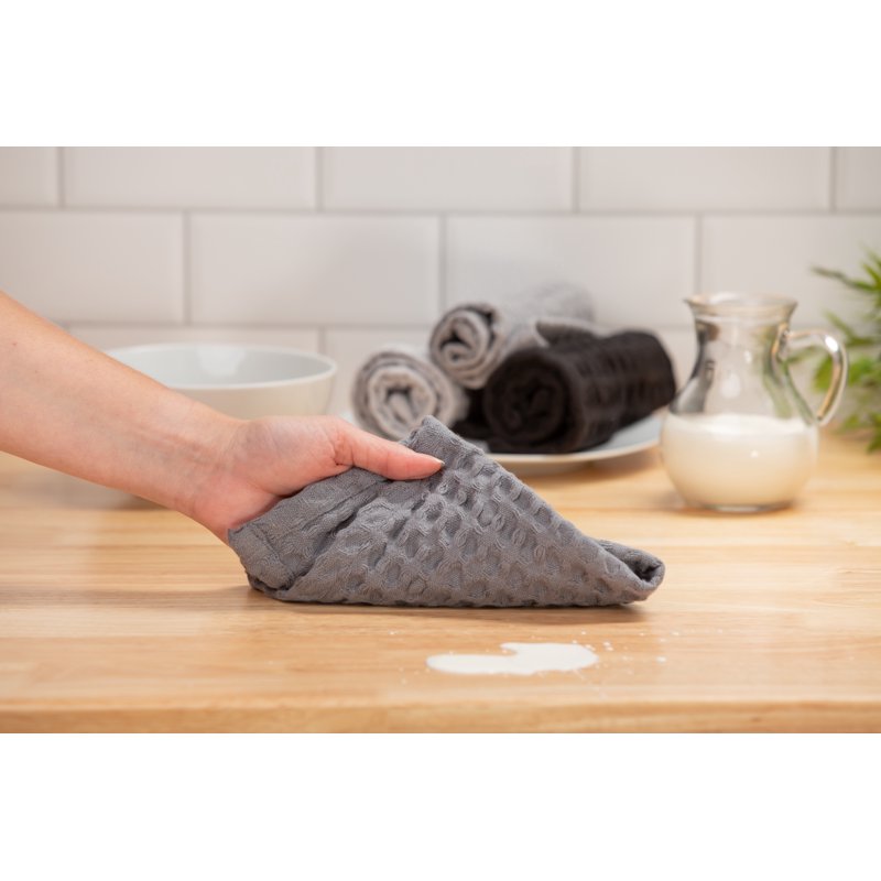 Cotton Waffle Dishcloth Set - 4-Pack, Gray, 12x12 in