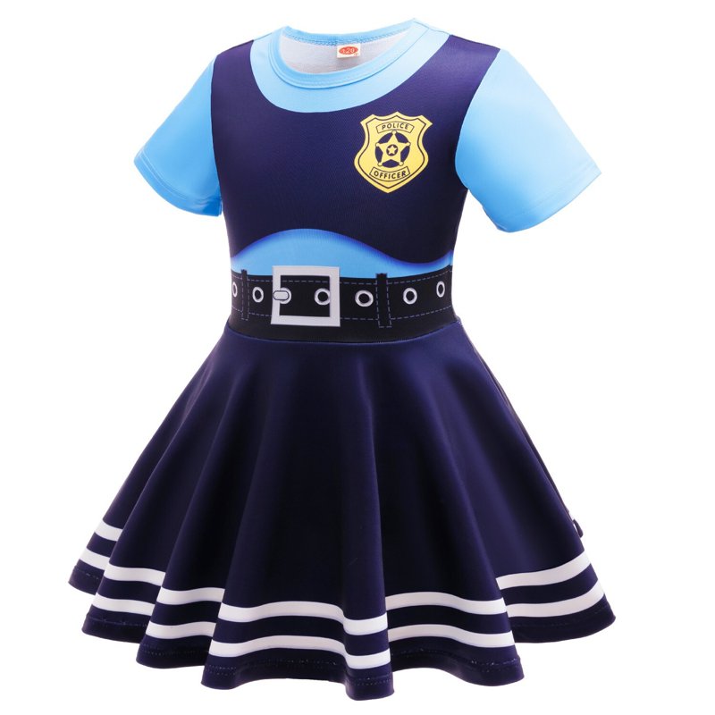 Kids Bunny Police Costume Dress & Accessories Size 5-6 Halloween Cosplay