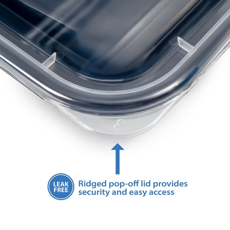 10-Piece Meal Prep Container Set - 3-Compartment, BPA-Free, 2 Pack