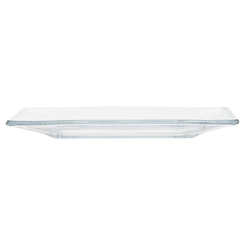 12-Piece Clear Glass Dinnerware Set - Square Design