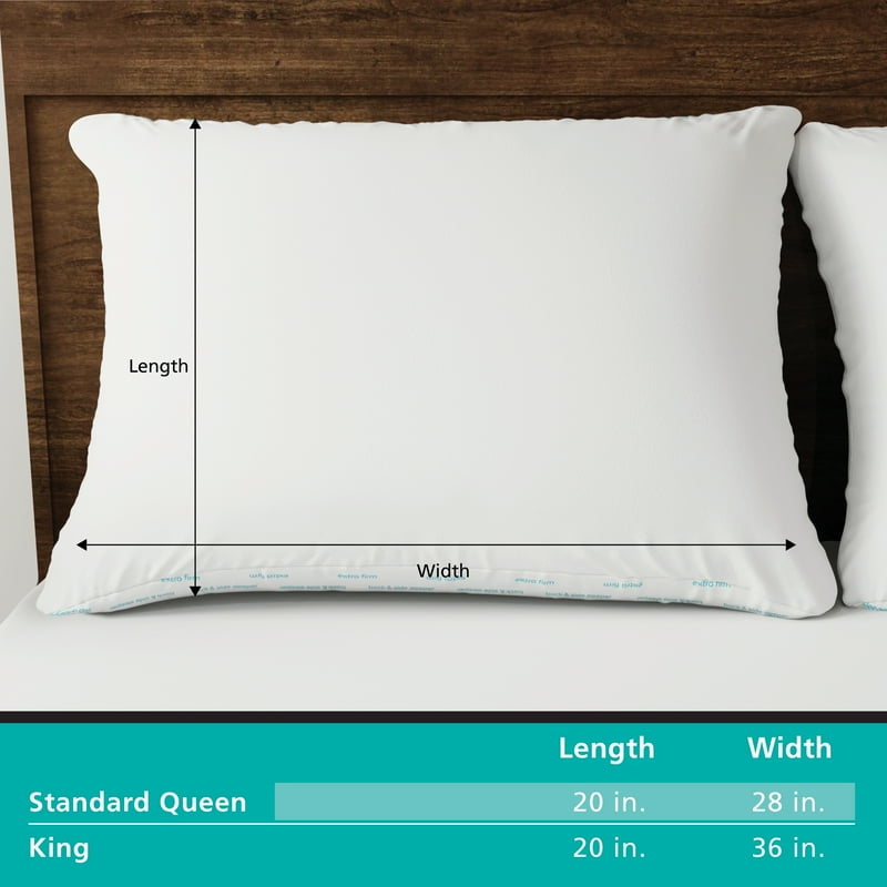 (4 Pack) Mainstays Back & Side Sleeper Bed Pillow - Standard/Queen, Extra Firm Support