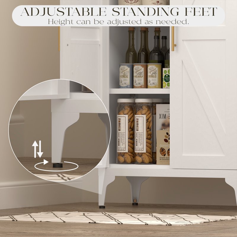47" Metal Storage Cabinet with Adjustable Shelves - White