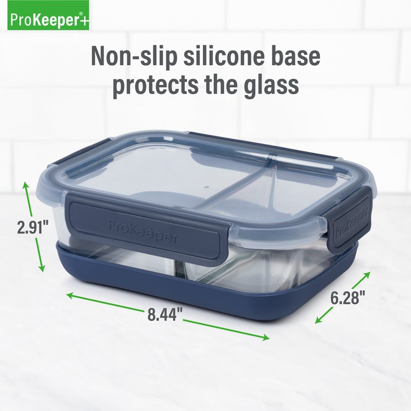 6-Pack Borosilicate Glass Lunch & Salad Storage Containers