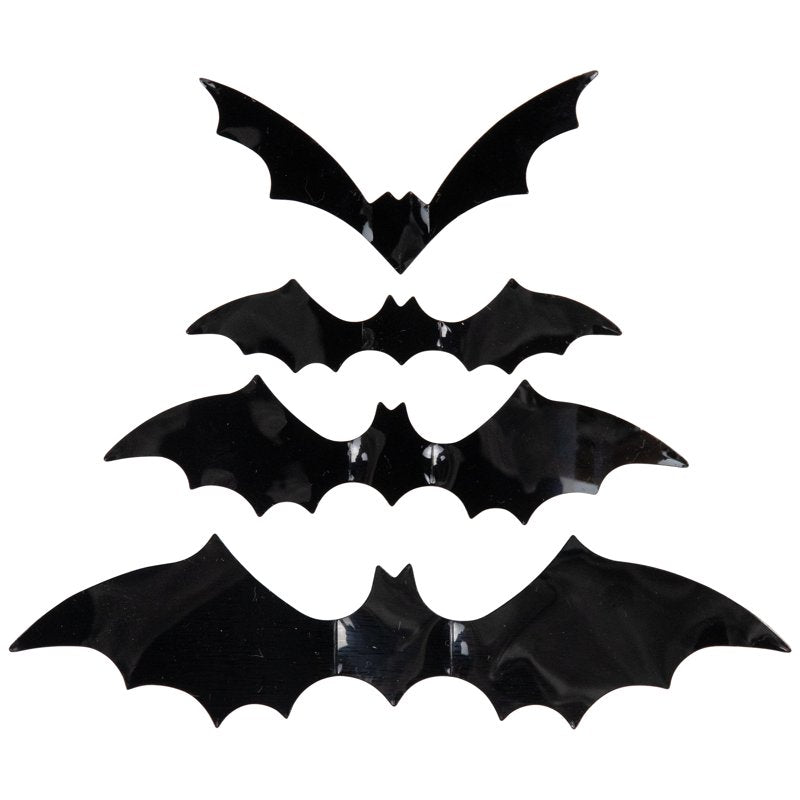Halloween Lighted Wreath with Bats and LED Lights - 22 Inch Black Decor