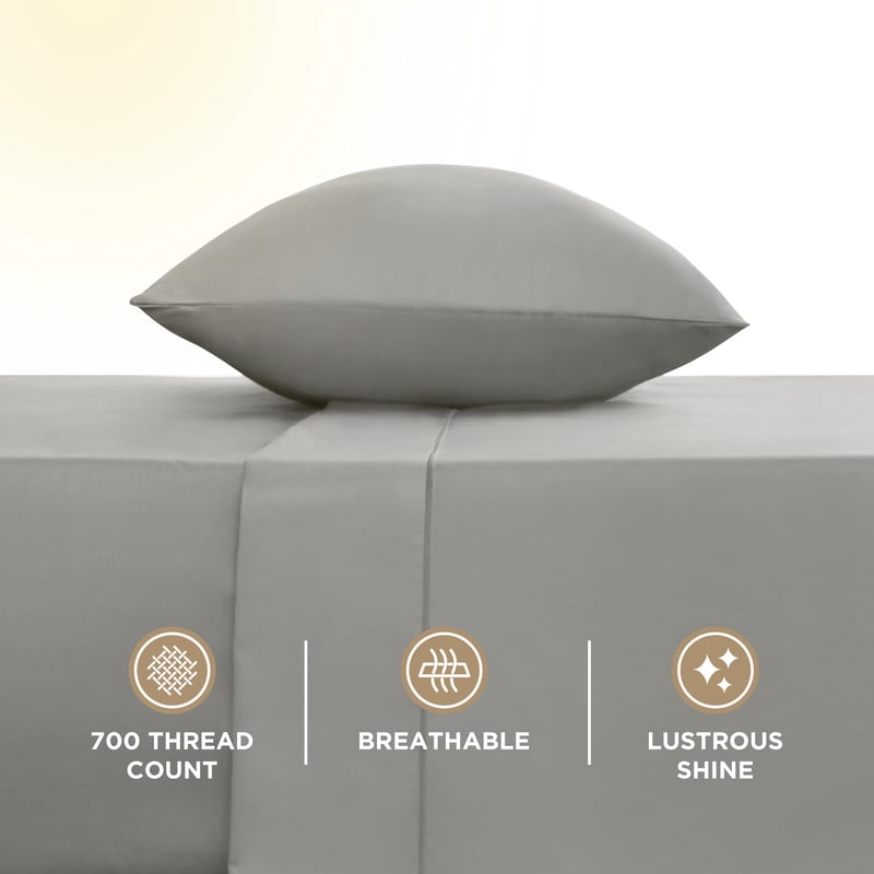 Queen Supima Cotton Sheet Set - Limestone, 700TC Sateen, 4 Pieces