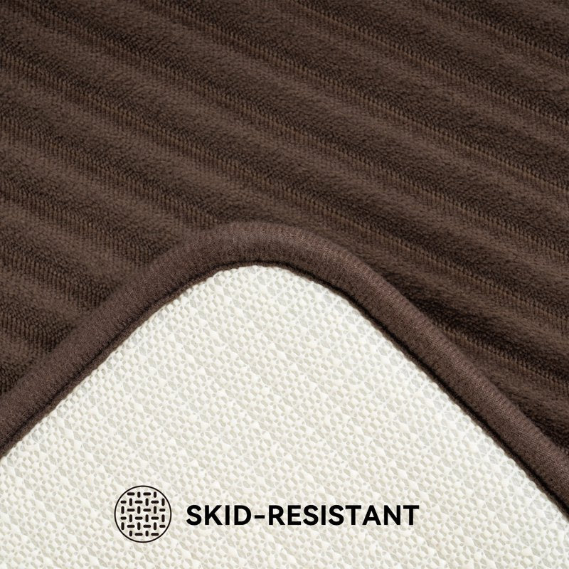 Mainstays Performance Foam Bath Rug Set - Brown, 2-Piece, 17 x 24 Inches