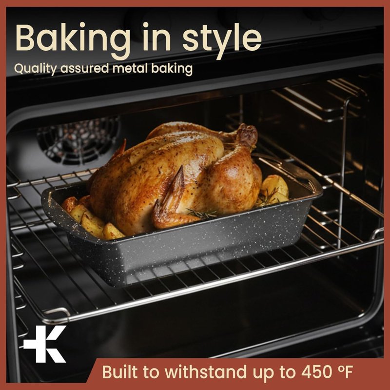 Nonstick Loaf Pan Set - 2 Pack, 10.2" & 11" Gray Marble