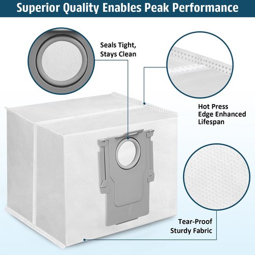 22 Pack Dust bags Compatible with Roborock Q5+, Q5 Pro+, Q5 DuoRoller+, Q5 Max+ Plus, Q7+, Q7 Max+, Q8 Max+, S8 Pro Ultra, Q10 Robot Vacuum Cleaner, S7 MaxV, 3.5L Large Capacity Disposable Bag