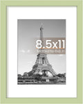 Upsimples 8.5x11 Picture Frame - Versatile Display for 6x8 Photos with Mat or 8.5x11 Without - Green, 1 Pack
