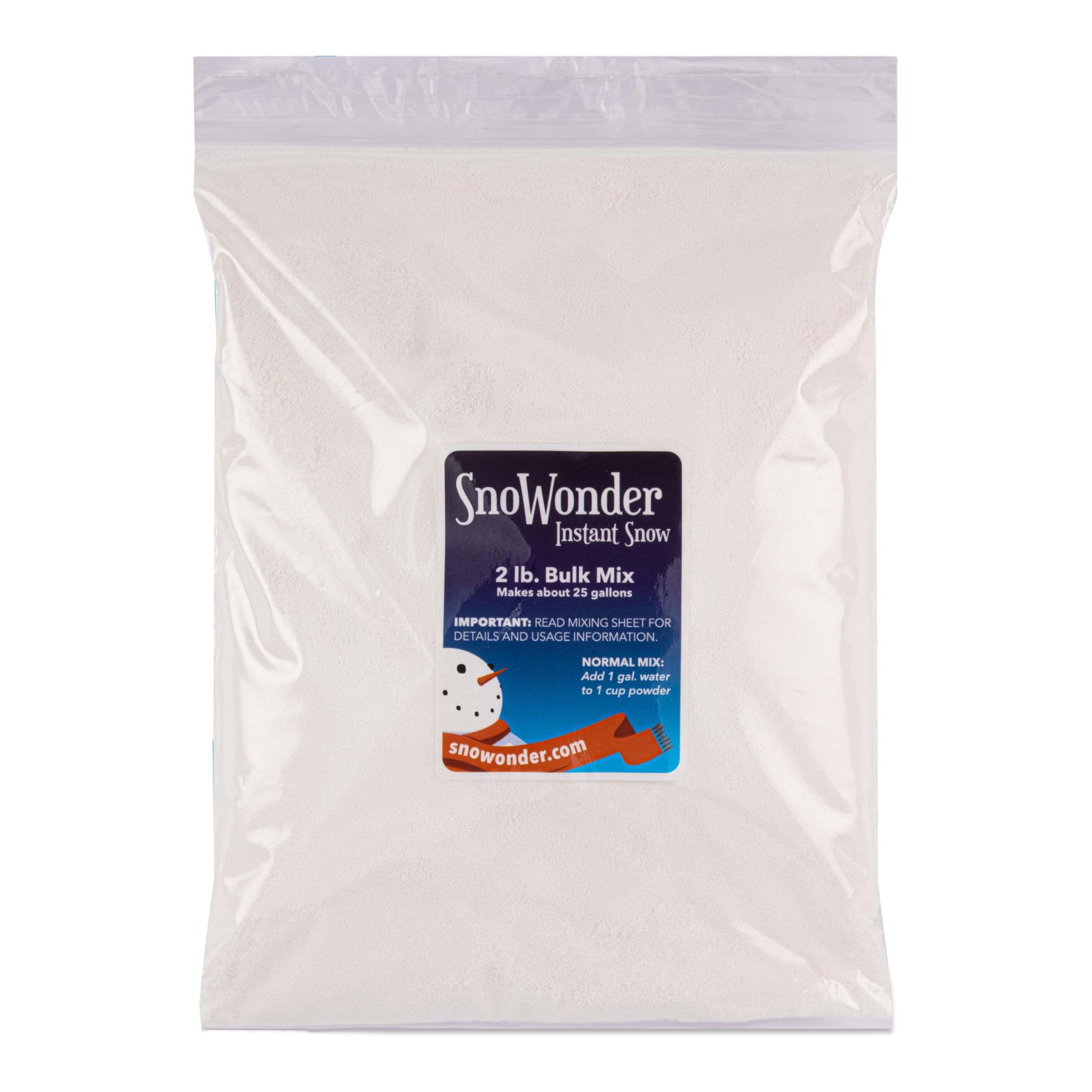 SnoWonder Instant Snow Fake Artificial Snow, Also Great for Making Cloud Slime - Mix Makes 25 Gallons of Fake Snow