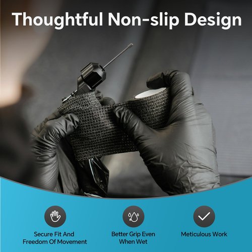 UYKKE Nitrile Gloves Disposable Latex Rubber Cooking Black Gloves Nitrile Gloves Large Black Latex Glove Disposable Latex Cooking Rubber HEAVY DUTY 6 Mil Glove