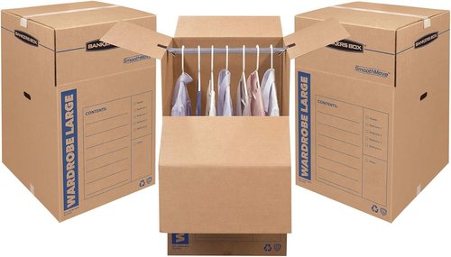 Bankers Box Tall Wardrobe Box - 3 Pack | Spacious 24" x 24" x 40" Storage Solution