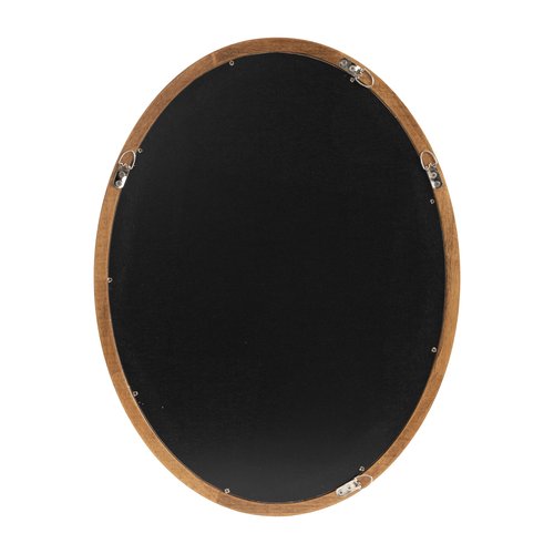 Kate and Laurel Hogan Farmhouse Oval Framed Wall Mirror, 18 x 24, Natural Rustic, Decorative Traditional Wood Mirror with Soft Curvature and Oval Shape