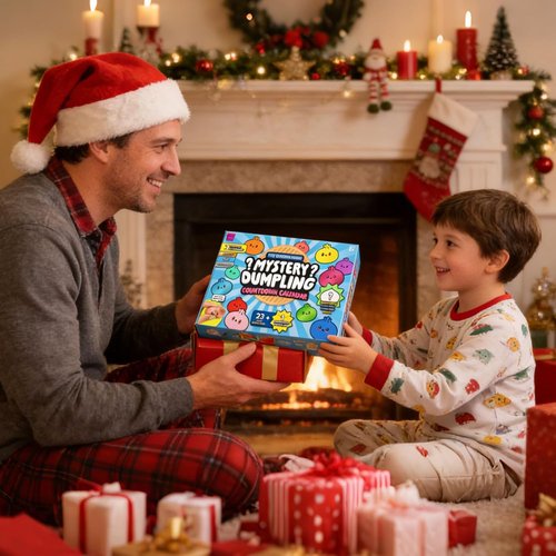 Mystery Dumpling Squishies Advent Calendar - 24-Day Countdown with 23 Mini & 1 Big Stress Relief Toy