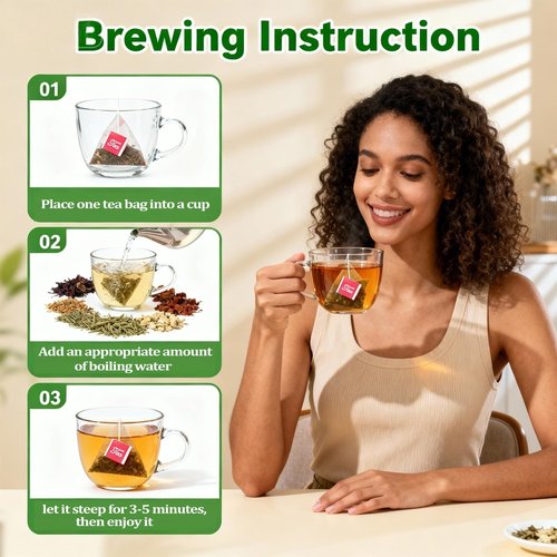 Chicory and Gardenia Tea, Liver and Kidney Detox, Nine Organic Herbal Ingredients, Sugar & Caffeine Free Chinese Herbal Tea with Chicory, Gardenia, Dandelion Root for Wellness 300g (5g*60 Packs）