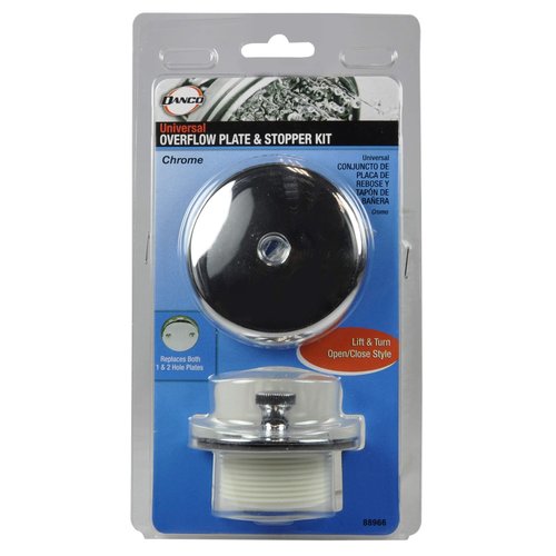 DANCO Universal Lift and Turn Bath Drain Trim Kit with Overflow Plate, Chrome (88966)