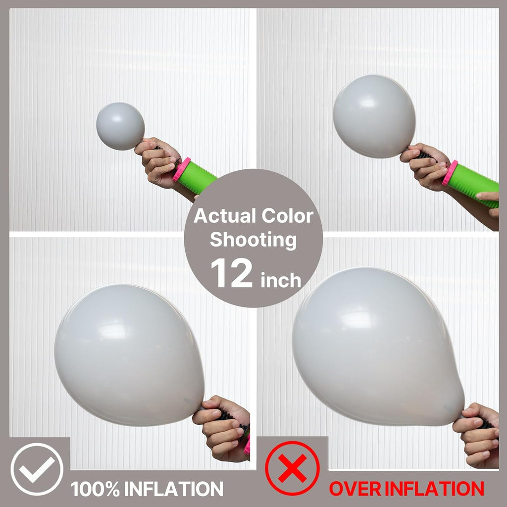 PartyWoo Gray Balloons - 140-Piece Matte Gray Latex Balloon Arch Kit for Baby Showers, Graduations & Birthdays