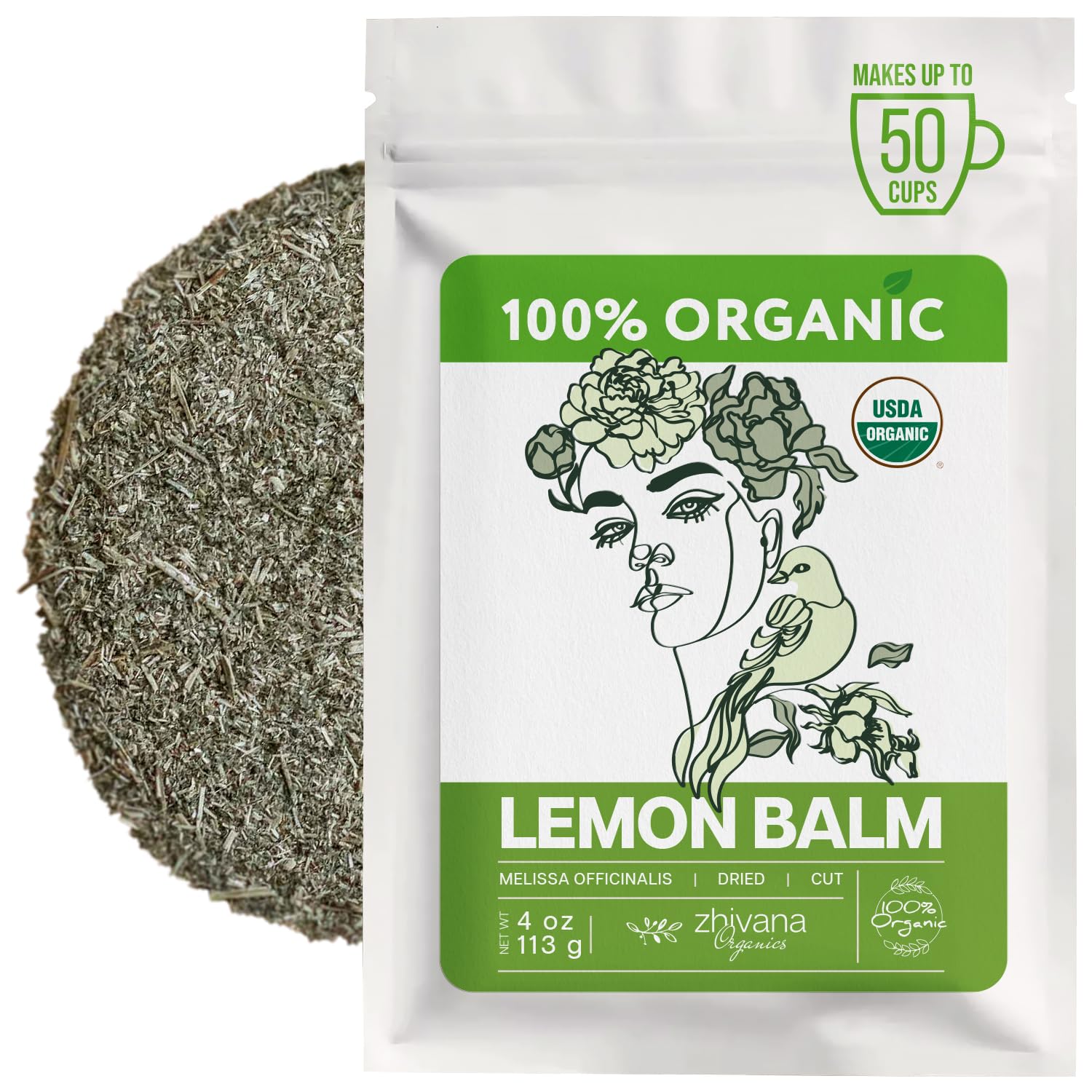 Organic Lemon Balm Leaves (4oz.) - Lemon Balm Tea Loose Leaf Organic - Melissa Tea - Te de Tolonjil - Natural Support for Stress Response, Sleep, Digestion