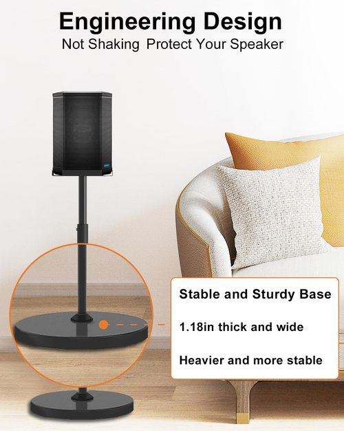 Height Adjustable Speaker Stand for Bose S1 Pro / S1 Pro Plus Floor Stand, Extends 45" to 54", Holds up to 20LBS, Wireless Studio Monitors Heavy Duty Speakers Stands for Bose, Easy to Install, Black