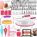 RFAQK 200-Piece Cake Decorating Kit - Complete Baking Supplies Set with Turntable, Icing Tips & More