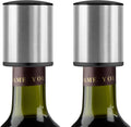 Wine Stopper - HOOMIL 𝟮 𝐏𝐚𝐜𝐤 Stainless Steel Vacuum Wine Bottle Stoppers, Reusable Wine Saver, Wine Accessories Gift for Friends, Family, Wine Lovers - Silver