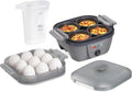Hamilton Beach 6-in-1 Electric Egg Cooker - Versatile Hard Boiled, Sous Vide & Poacher | 5.25” Non-Stick Skillet in Grey