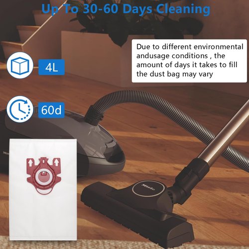 14 Pack 3D Airclean FJM Replacement Vacuum Bags Compatible with Miele Classic C1, Complete C1, C2, C3, S400i S600 S2 S5 S8 Series, with 4 MP Filters, 4 AC Filters