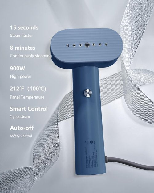 G6 Pro Smart Handheld Steamer - Lightweight & Compact Wrinkle Remover | Global Voltage (100-240V), Auto Shut-Off, Blue