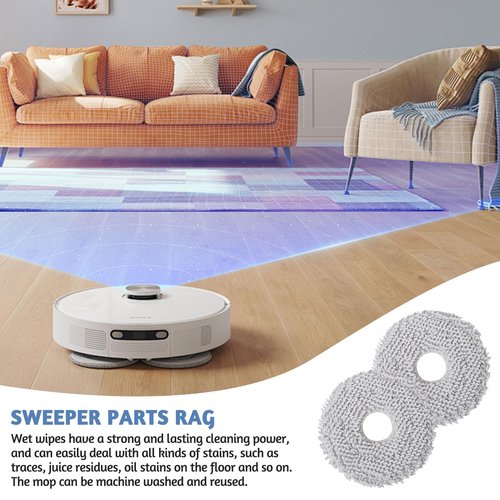 8 PCS Wiping Cloths Replacement Parts for Ecovacs Deebot X2/T20/T20e/T30 OMNI, Wiping Pads Cotton Accessories for Dreame L10s/L10/L20/X40/L40 Ultra Robot Vacuum Cleaner, Reusable Cleaning Pads