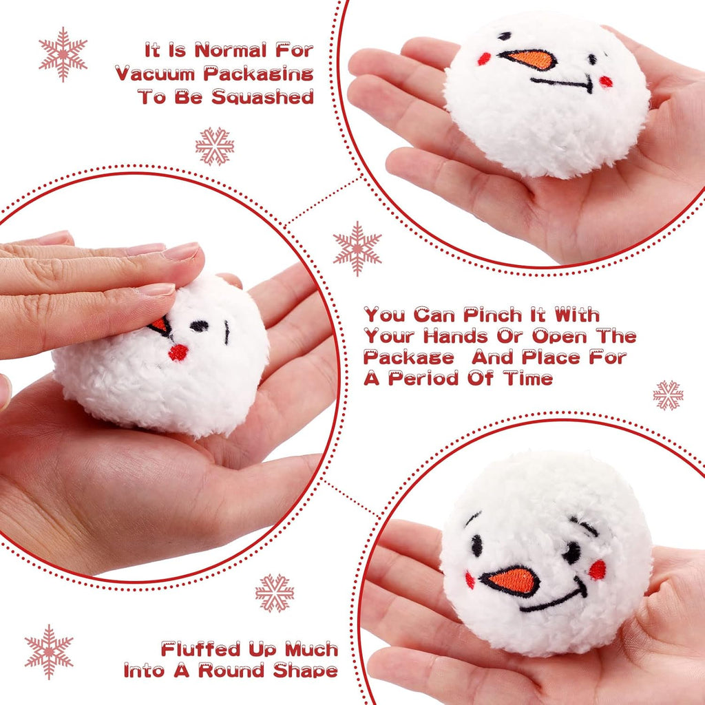 Zubebe Snowball Fun Set - 72 Cute Fake Snowmen Balls for Indoor Winter Parties | 2-Inch Classic Style