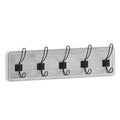 Flash Furniture Daly Wall Mounted Storage Rack - Whitewashed Solid Pine Wood - 24 Inch - 5 Hanging Hooks - For Entryway, Kitchen, Bathroom
