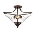 Millennium 1483-RBZ Transitional Three Light Semi-Flush Ceiling Mount from Natalie Collection in Bronze/Dark Finish