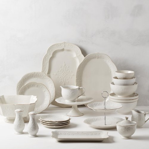 Lenox French Perle Footed Centerpiece Bowl, White -